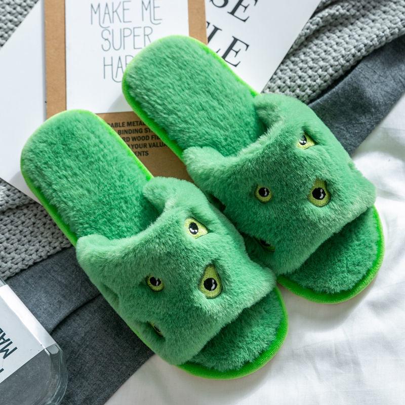 Cute Cotton Slippers In Autumn and Winter Indoor Warm Flat Shoes Comfortable Soft-soled Shoes Soft and Fluffy