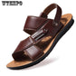 Men's Beach Shoes Leather Sandals Fashion Non-slip Durable