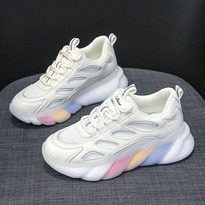 Thick-soled Height-increasing Shoes Fashion Ladies  All-match Casual Sports Shoes Spring and Summer Outdoor Running Breathable Clearance Shoes