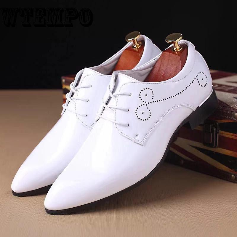 British style pointed shoes business casual shoes men's large size shoes fashion bright