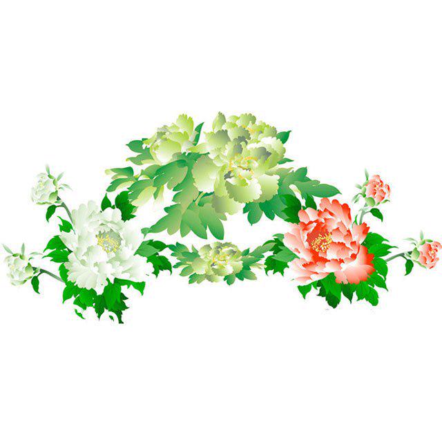 [sticker ]Home Decoration Transparent Pvc Flower Stickers Mural Wall Stickers 6114