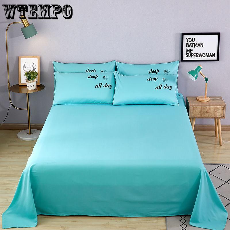 Bedding Sheet 3 Pcs King Size Bed Sheet Set for Queen Bed Sheets Letter Printed Flat Sheet with Pillowcase Adult Four Seasons Universal