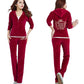 2pcs/set  Spring/Fall  Women's Velvet Fabric Tracksuits Velour Suit Women Track Suit Hoodies and Pants 2 Piece Set Outfits Sportswear
