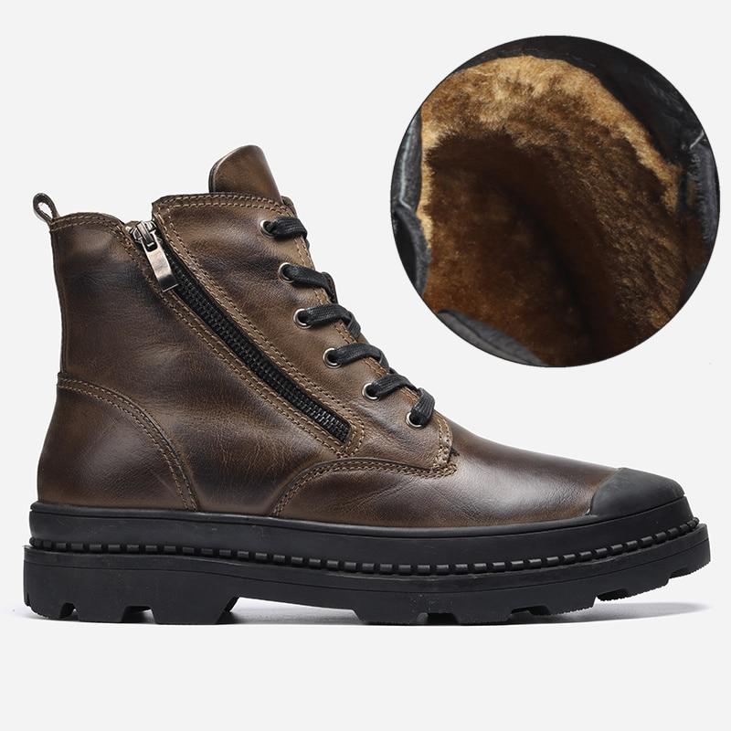 Natural Cowhide Men's Boots Handmade Retro Men's Leather Boots Leather Men's Shoes