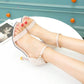 High heels Fine heel Fashionable sandals summer net red girl sexy bow tie buckle women's shoes