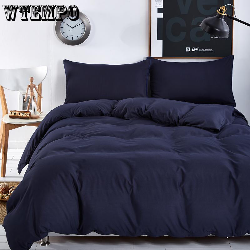 4pcs/set Solid Color Bedding Set Duvet Cover Bedding Sheet Pillowcase 4 Pieces Set