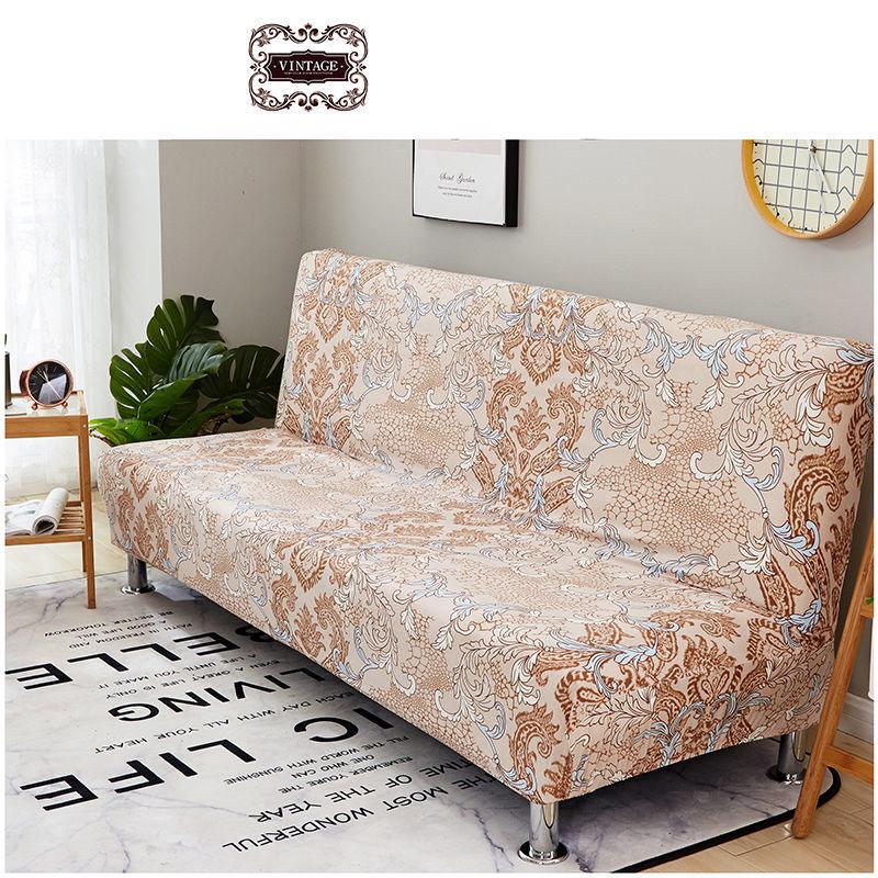 All-inclusive Folding Sofa Bed Cover Tight Wrap Magic Sofa Cover  Printed Stretch Couch Cover Without Armrest