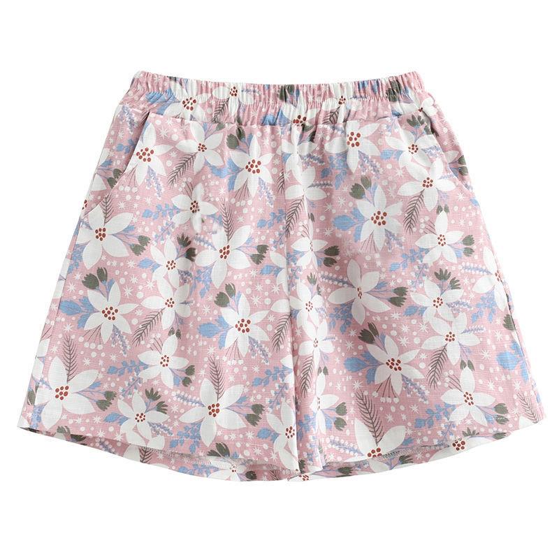 WTEMPO Cotton Floral Pajama Pants Sleepwear Women Shorts Lace Thin Safety Home Outside Anti-exhaust Leggings Shorts