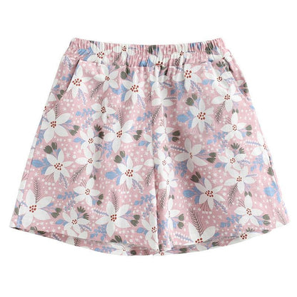 WTEMPO Cotton Floral Pajama Pants Sleepwear Women Shorts Lace Thin Safety Home Outside Anti-exhaust Leggings Shorts