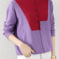 Autumn Women's Round Neck Knitted Tops Women Loose Slim Fit Color Matching Sweater Women's Long-sleeved  Design Sense