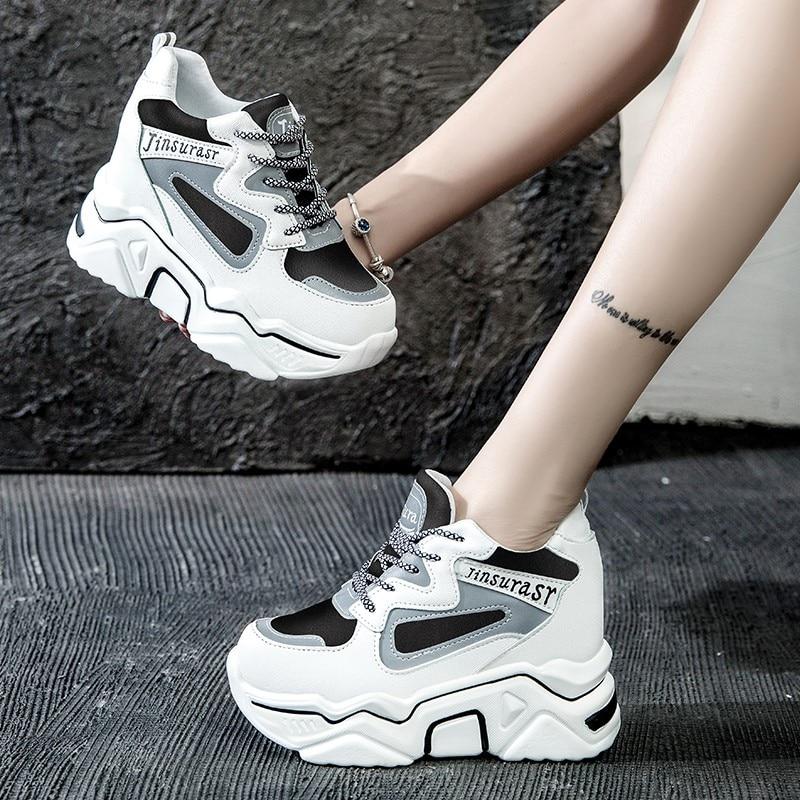 Korean Version All-match High-heeled Female Daddy Shoes Casual Super Fire Thick-soled Increased Sneakers