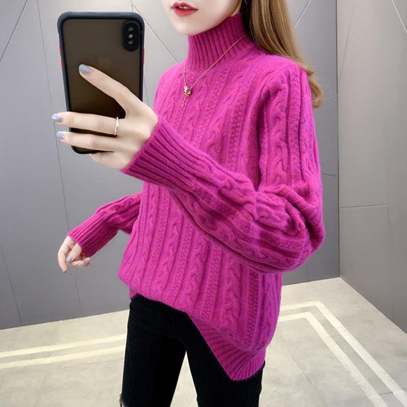 Sweaters Women Turtleneck Pullovers Female Knitted Oversize Sweater Long Sleeve Autumn Winter Bottoming Tops Basic Office