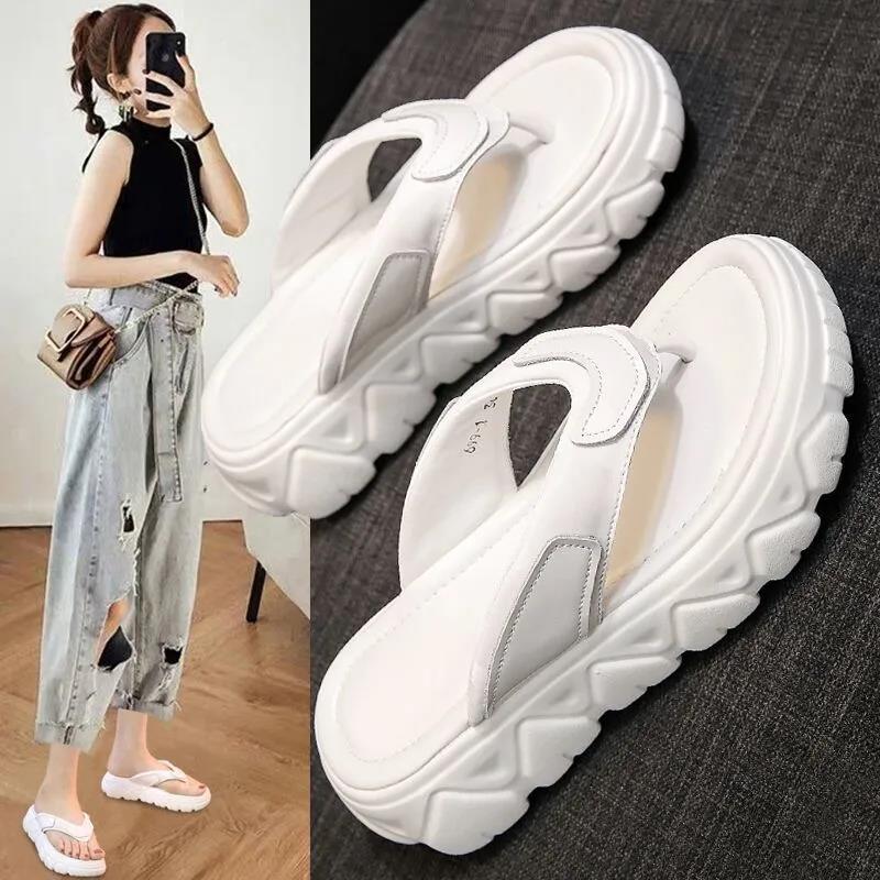 Flip-flops Women's Outer Wear Fashion Flip Flops Sandals Summer Cakes Thick-soled Beach Shoes