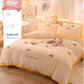 Princess Style Milk Velvet Winter Thick Crystal Velvet Four-piece Double-sided Quilt Cover Coral Velvet Bed Linen