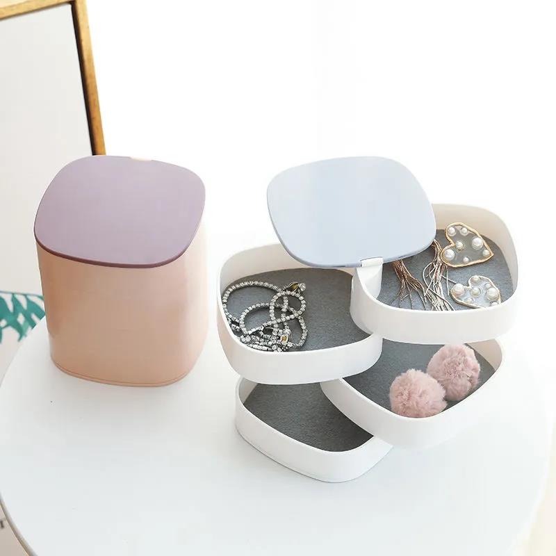 Jewelry Box Portable Storage Organizer Earring Holder Zipper Women Jewelry Display Travel Case