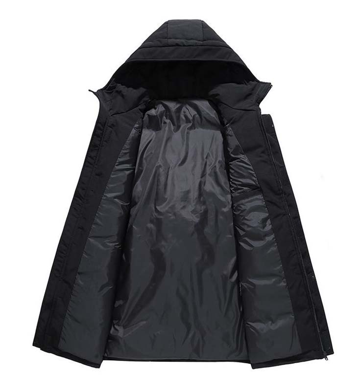 Winter Men's Down Jacket Mid-length Warm and Thick Hooded Jacket