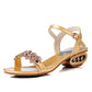 Size 34-41 Summer Women Outdoor Flat Bohemian Beach Flip Flops Wear-resistant Non-slip Office Lady Waterproof Diamond Sandals