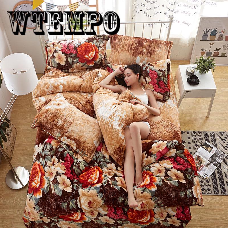 Bedlinens Egyptian  Bedding Set Queen King Size Flat Sheet Duvet Cover Set