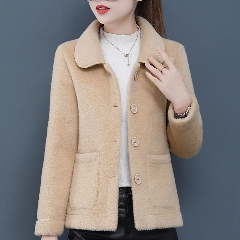 Winter Plus Size Gold Mink Velvet Short Jacket Thick Slimming Elegant Noble Fashion Trendy Women's Top