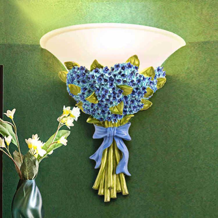 resin LED Wall lamps Living room bedroom bedside decoration lamp TV background wall lamp glass shade