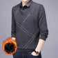 Fashion Spring Autumn Cotton Thick Men Polo Shirt Long Sleeve Warm Clothes Striped Tops Casual Polo Shirts Male