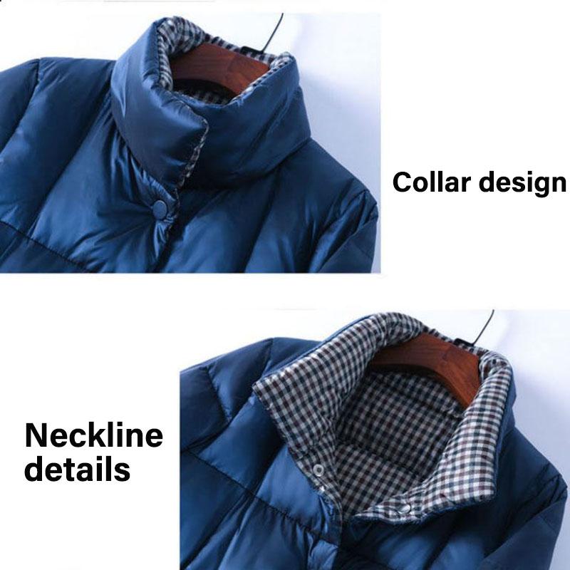 Long Down Jacket Winter Ladies Wear Fashionable Slim-fit Stand-up Collar Jacket Thickened Warmth and Lengthened Over-the-knee Jacket
