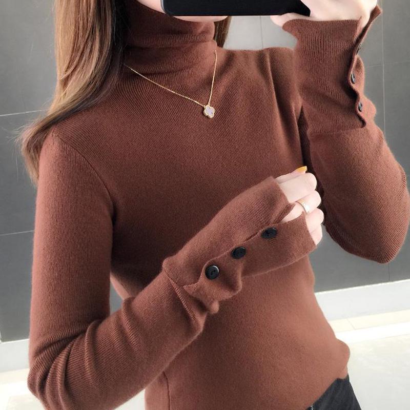 Autumn Slim Long-sleeved High-neck Knitted Bottoming Shirt Women's Tight-fitting Sweater Women's Inner Wear Autumn and Winter Trend