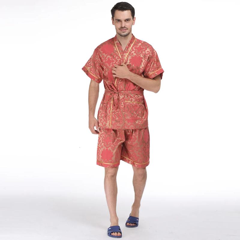 Cardigan Lace-up Steam Suit Men's Bathing Suit Bath Yukata Sauna Bathing Suit Lace-up Kimono