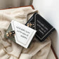 Women PU Box Bag Chain Letters Clutch Purse Shoulder Crossbody Bags Contrasting Color Stitching Design
