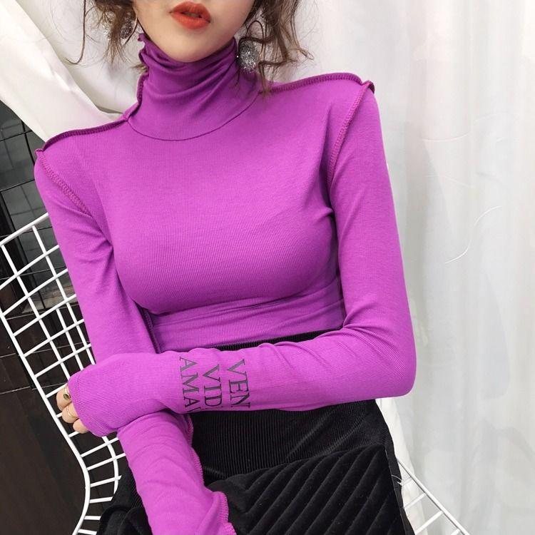Pullovers Sweater Pullover Knitted Sleeveless Turtleneck Long Sleeve Comfortable Loose Women Fashion