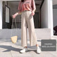 Ice Silk Pendant Wide Leg Pants Women's Spring and Summer Nine Points Straight Pants High Waist Slim Casual Pants Girls Loose Cool Pants