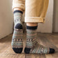 Five Pairs of Winter Men's Wool Socks Chinese Style Plus Velvet Thick Warm Cashmere Socks Retro Fashion Tube Socks
