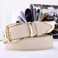 Fashion Men Women Buckle-Free Elastic Belt Leather Waistband for Jeans Pants
