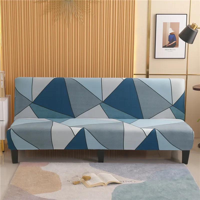 Armless Sofa Bed Cover Modern Simple Universal All-Inclusive Elastic Cover Foldable Sofa Cover