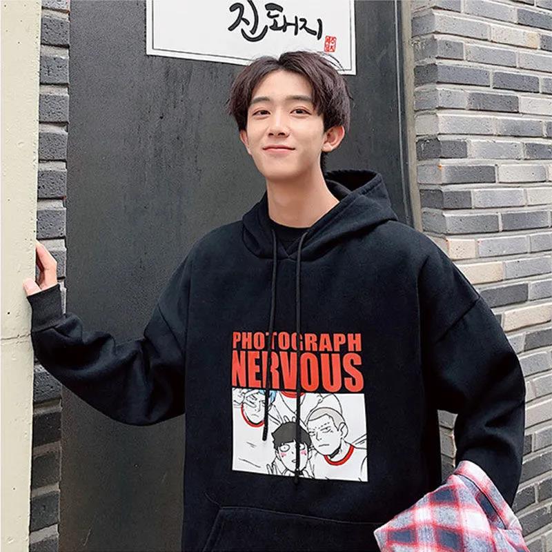 Winter Warm and Comfortable Printed Hooded Men's and Women's Jackets Men's Loose Couples Hedging and Fleece Tops
