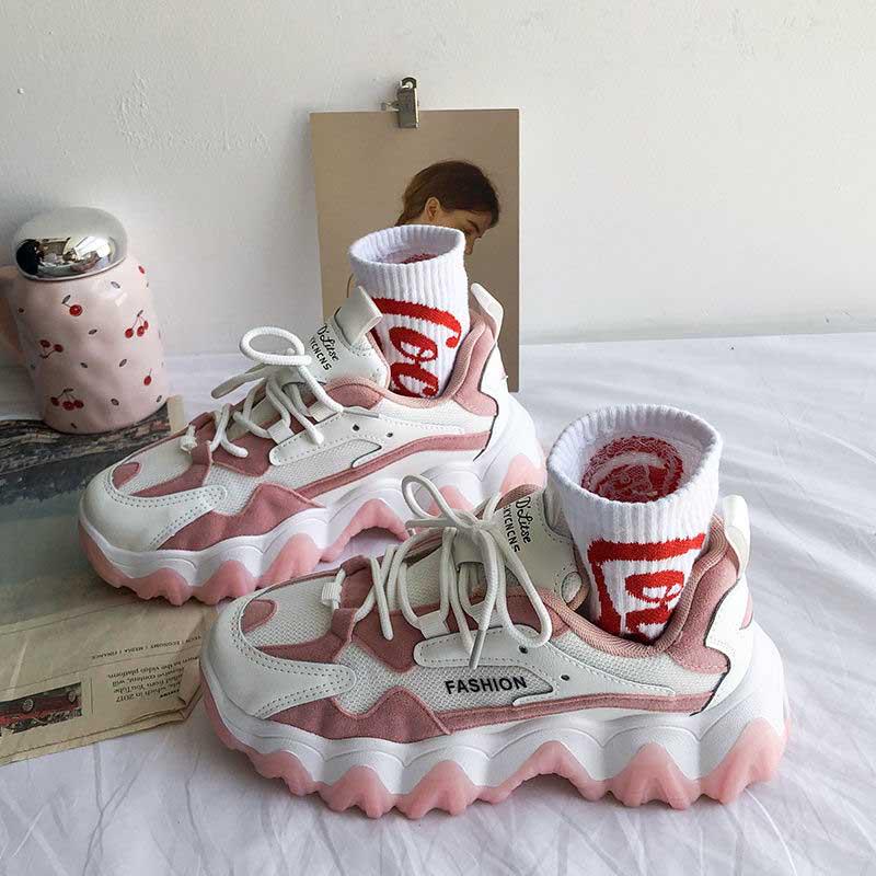 Plus Size 35-40 Summer Retro Women Mesh Sneakers Girls Breathable Running Basketball Shoeses Shockproof Non-slip Pink Shoes
