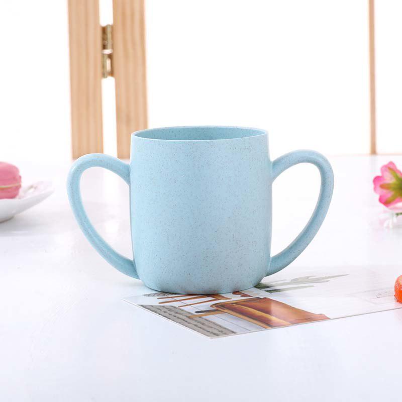 WTEMPO Baby 250ml Cups Cute Wheat Pp Feeding Drinking Drinkware With Handle Nature Safe Material Kid