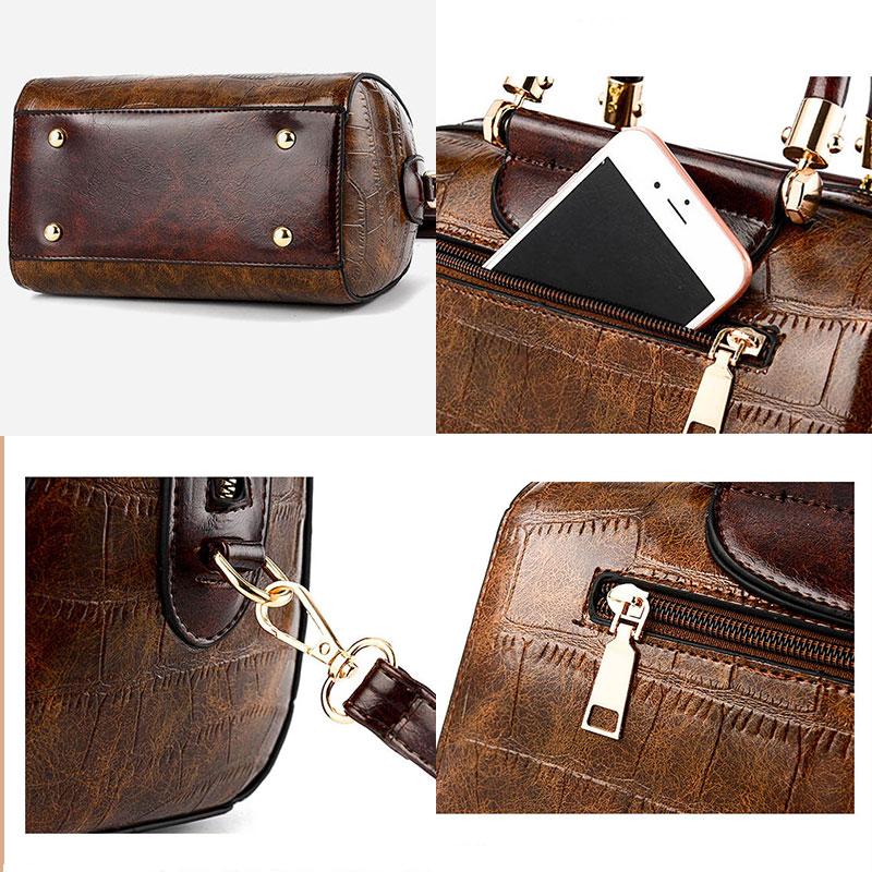 Retro Crocodile Pattern One-shoulder Handbag Ancient Door European Version Fashion Trend Portable Diagonal Bag