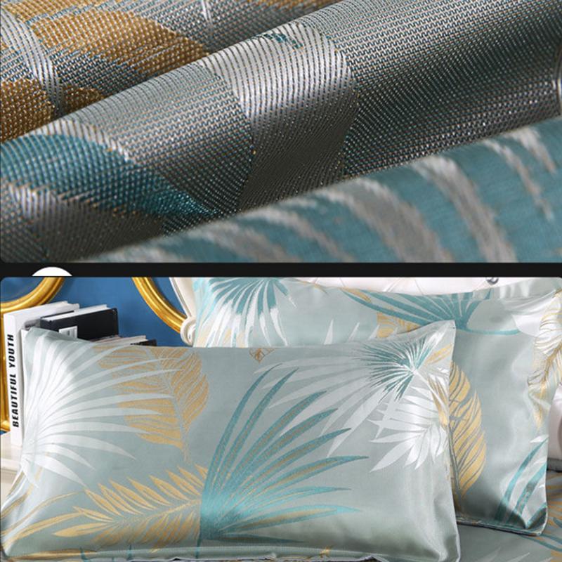 Summer Skin-friendly Ice Silk Mat Washed Folding Mat Sheet High-end Jacquard Double Lace Soft Mat