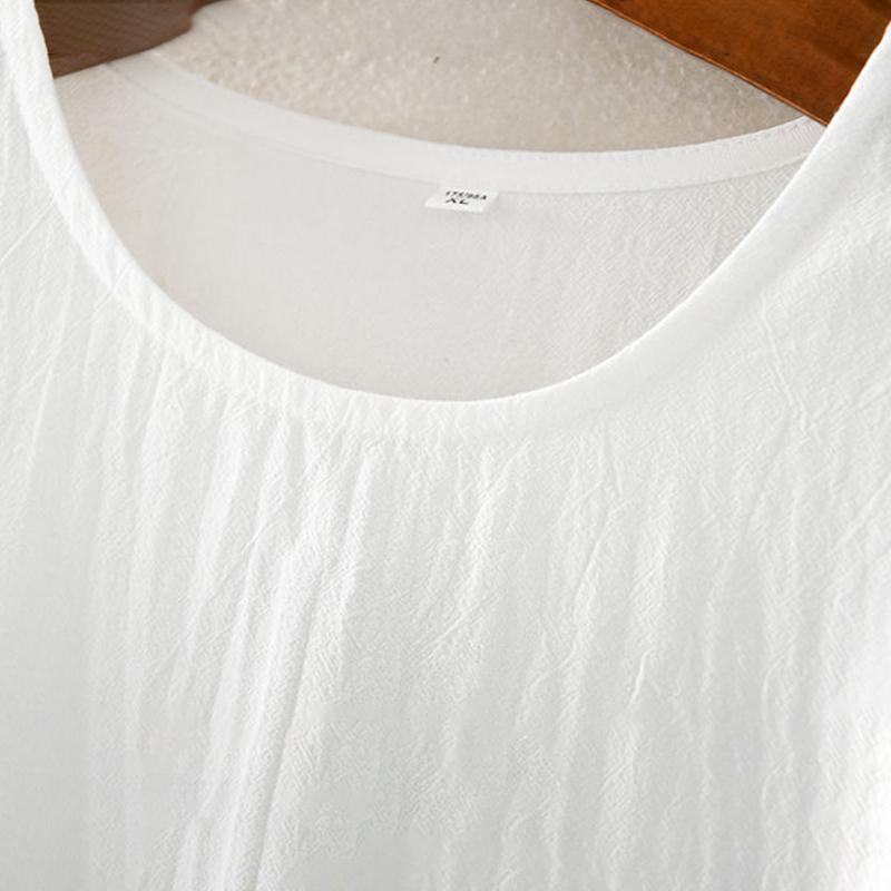 Pure Cotton T-shirt Women Summer Embroidered Art T-shirt Women Loose Top Three-quarter Sleeves Ethnic Style Bottoming Casual T-shirt