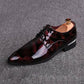 Men's Business Casual Shoes England Fashion Pointed Toe Shoes Leather 3D Patent Leather Men's Shoes