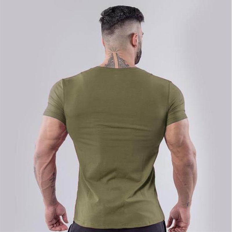 Oversized T-shirt Slim Tees Stretch Shirts Muscle Pullover Casual Undies Half Sleeve Overshirt Solid Color Top Men Clothing