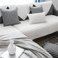 Black and White Cotton Sofa Cover Geometric Non-slip Sofa Towel Couch Cover for Corner Sofa-Cover