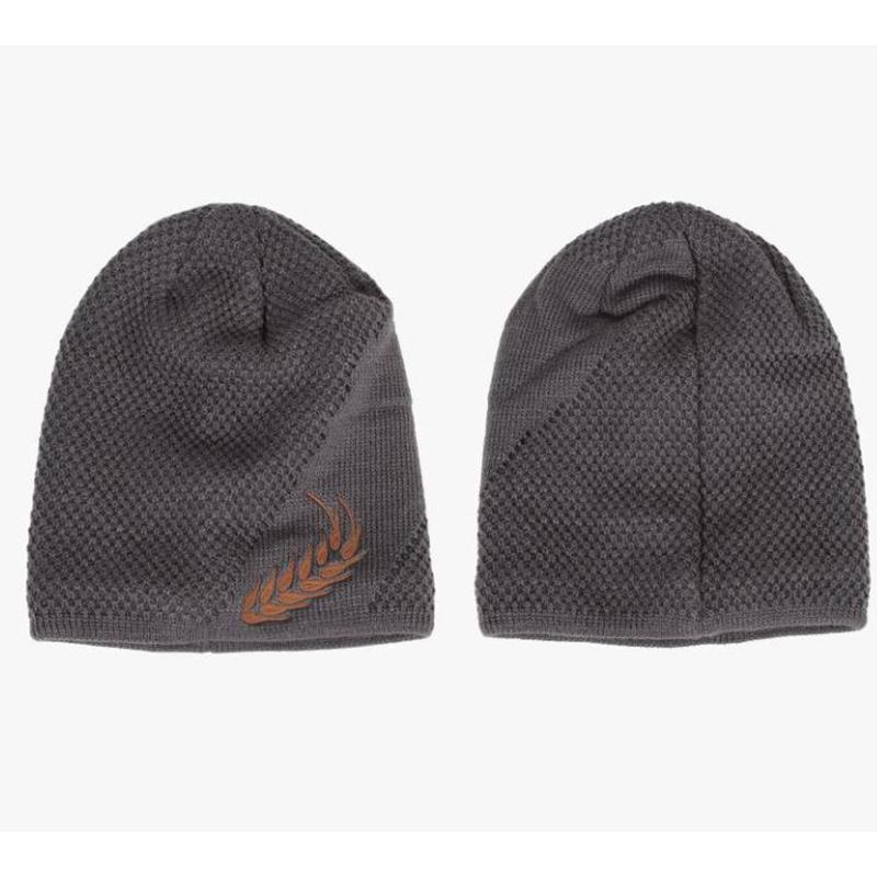 Winter Plus Velvet Embroidery Woolen Cap Plus Velvet Thick Warm Cotton Cap Riding Windproof Knit Hat