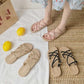 Flat Sandals Women Summer Wear All-match Two-wear Sandals and Slippers Women's One-word Buckle Simple Roman Shoes Light
