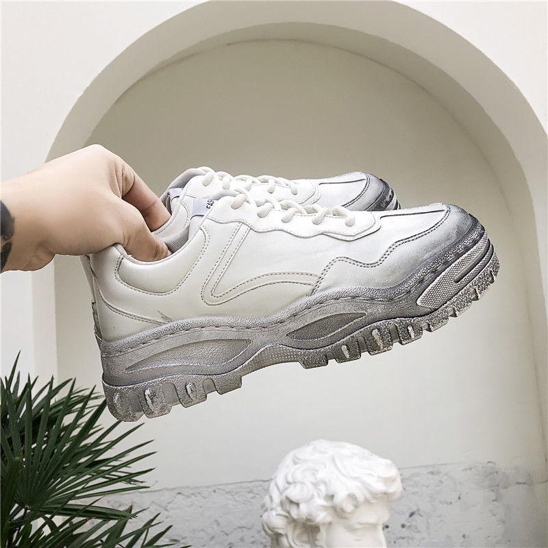 Men's Shoes Thick Bottom Old Shoes Korean Version of Muffin Bottom Shoes Male Students Increased Shoes
