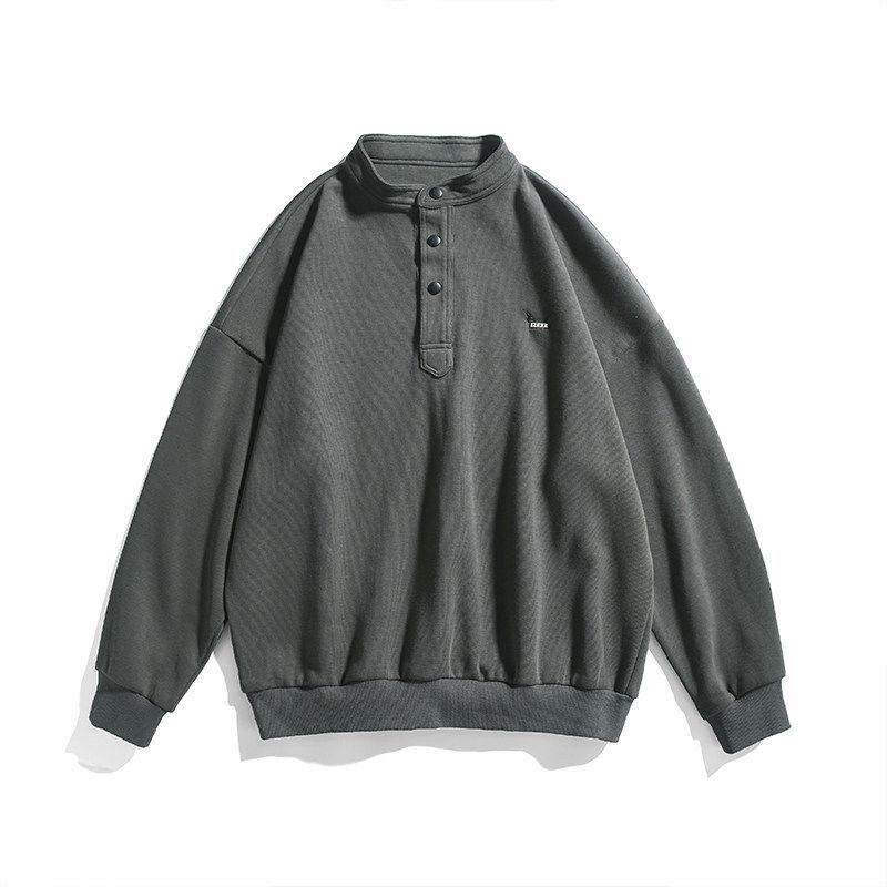 Spring and Autumn Round Neck Sweater Men's Tide Long-sleeved Casual Hooded Jacket Trendy Fashion All-match Bottoming Top