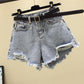 Denim Shorts Women's High Waist Summer Tide Ins Loose and Thin Wide-legged Hole A-line Pants