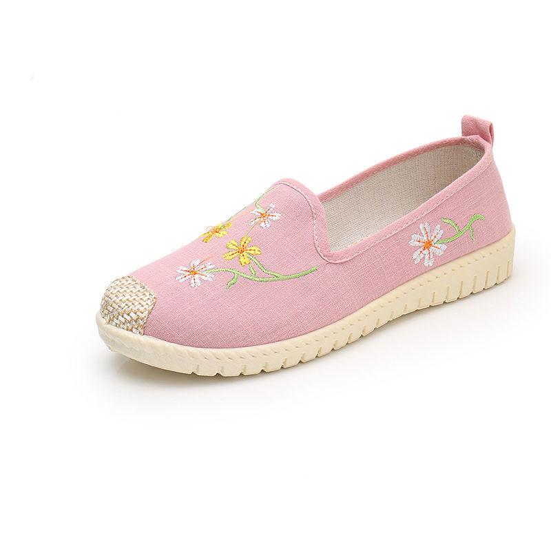 Women's Old Beijing Breathable Cloth Shoes Canvas Flat Soled Non Slip Casual Shoes