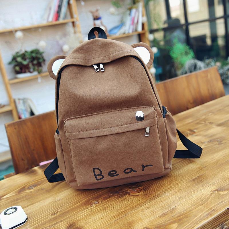 Fashion Women Canvas Cute Rabbit Cartoon Backpack Students Cute Schoolbag